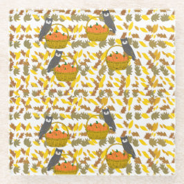 Posavasos De Vidrio Hibou et Citrouilles