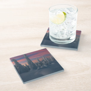 Posavasos De Vidrio Hielo y nieve   Árboles cubiertos de nieve, Laponi