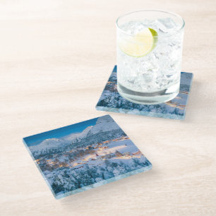 Posavasos De Vidrio Hielo y nieve Graubunden, Engadin, Suiza