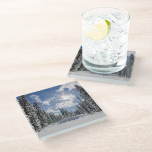 Posavasos De Vidrio Hielo y nieve Sunrise Winter Snow Alberta, Canad