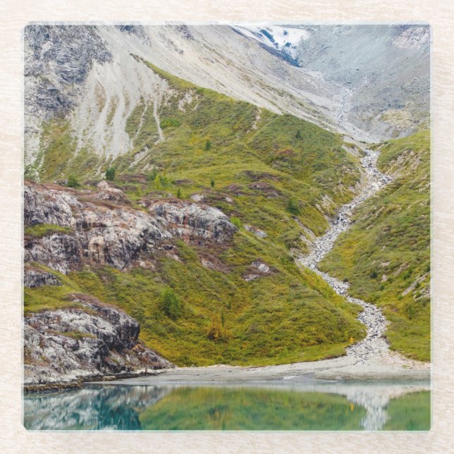 Posavasos De Vidrio Hielo y verde (Anverso)