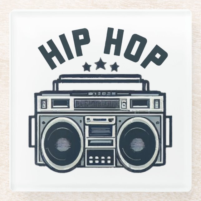 Posavasos De Vidrio Hip hop (Anverso)