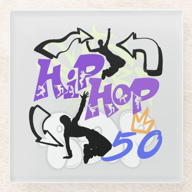 Posavasos De Vidrio Hip Hop 50,w (Anverso)