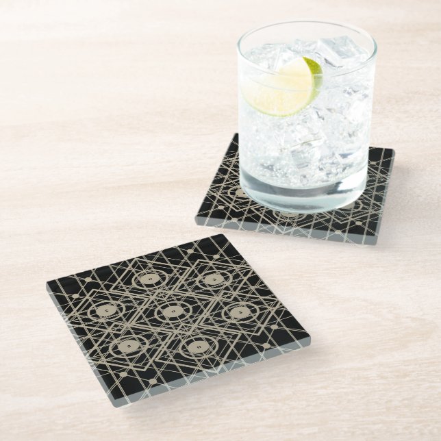 Posavasos De Vidrio Hive Mind Glass Coaster (Angular)