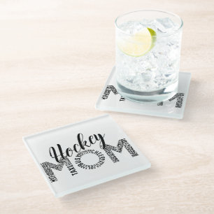 Posavasos De Vidrio Hockey Mom Wordle