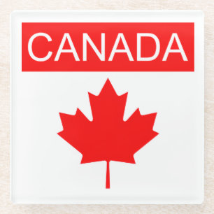 Posavasos De Vidrio Hoja de Arce de Canadá