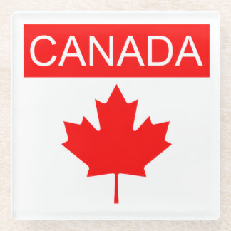Posavasos De Vidrio Hoja de Arce de Canadá 