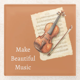 Posavasos De Vidrio Hoja de música de violín