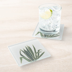 Posavasos De Vidrio Hoja verde botánica