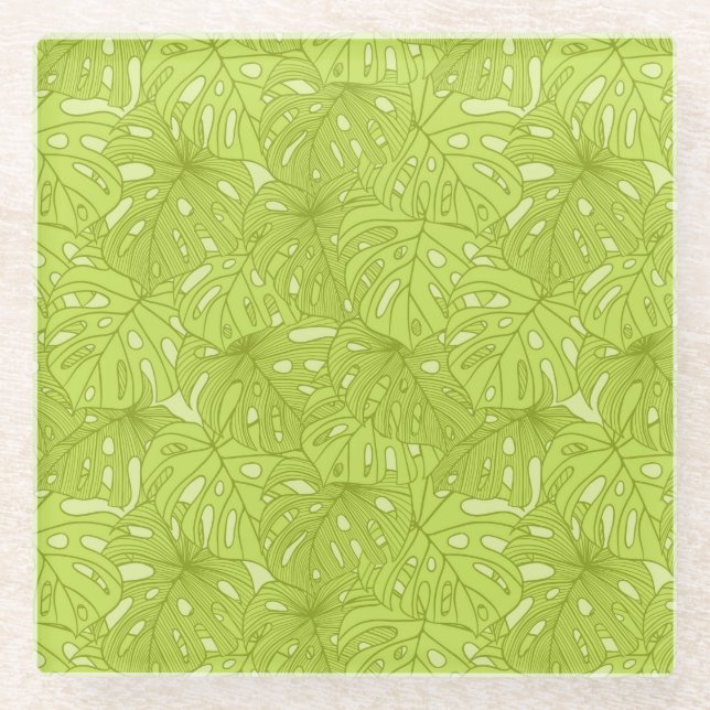 Posavasos De Vidrio Hojas de la palmera (Anverso)