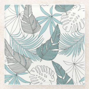 Posavasos De Vidrio Hojas Tropicales: Brillante Tendencia Sin Marea
