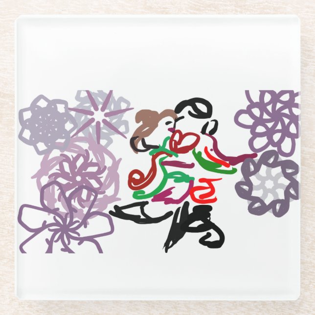 Posavasos De Vidrio Holiday Kiss  (Anverso)