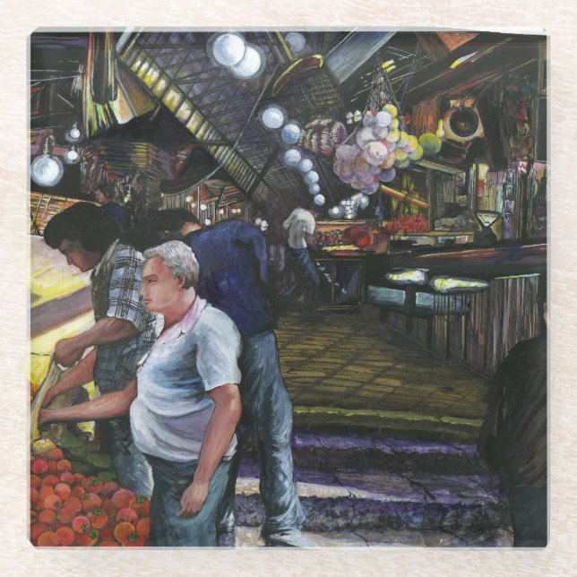 Posavasos De Vidrio Hombres de Comercio, Jerusalén (Anverso)