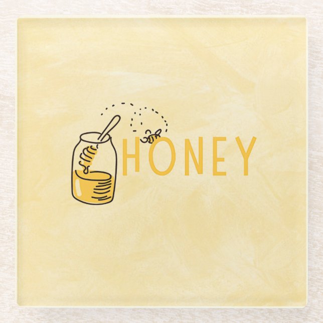 Posavasos de vidrio Honey (Anverso)