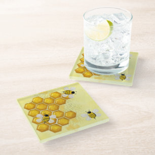 Posavasos De Vidrio Honey Comb 3D Whimsey