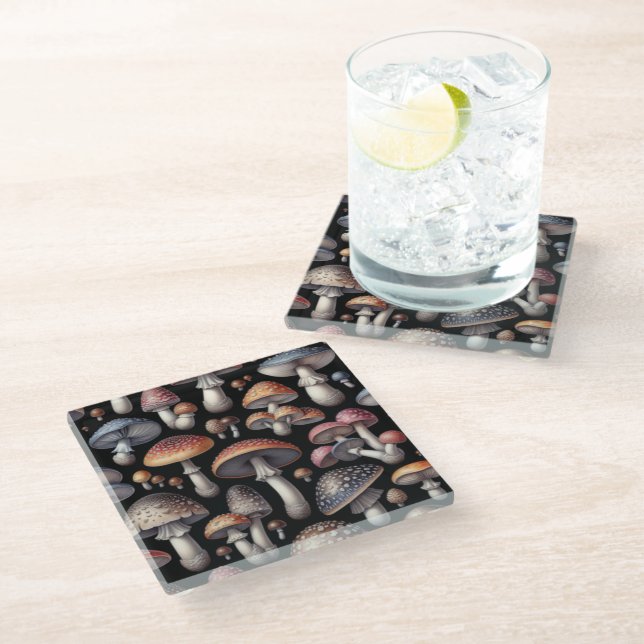 Posavasos De Vidrio Hongos Soñadores (Angular)