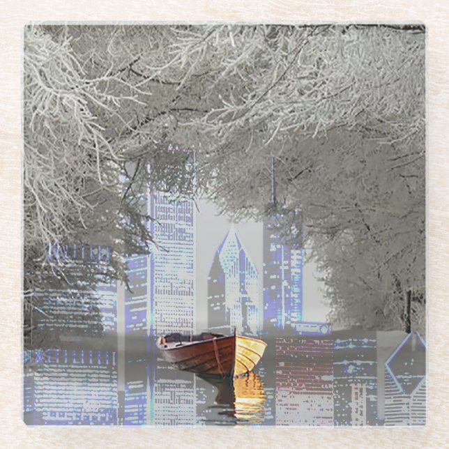 Posavasos De Vidrio Horizonte (Anverso)