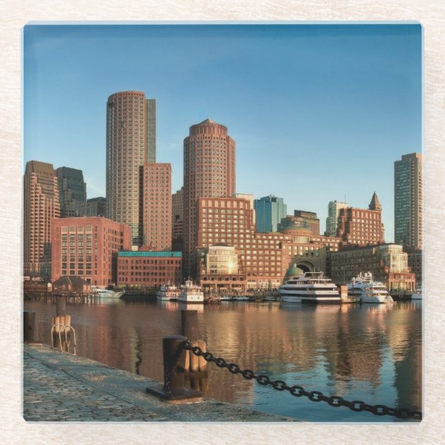 Posavasos De Vidrio Horizonte de Boston (Anverso)