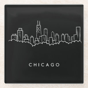 Posavasos De Vidrio Horizonte de Chicago