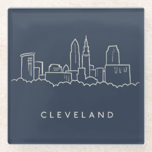 Posavasos De Vidrio Horizonte de Cleveland Ohio