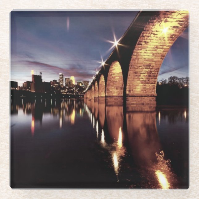 Posavasos De Vidrio Horizonte de Stonearch (Anverso)