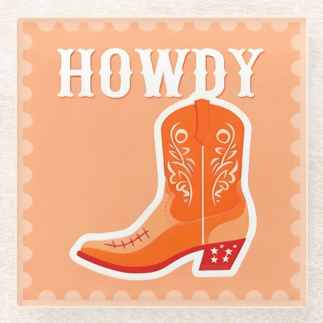 Posavasos de vidrio HOWDY Bar (Anverso)