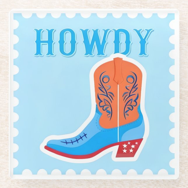 Posavasos de vidrio HOWDY Bar (Anverso)