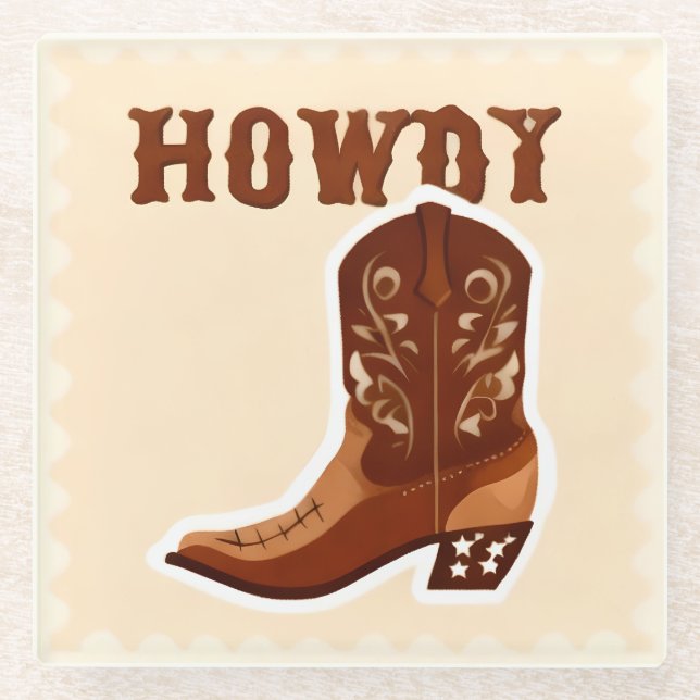 Posavasos de vidrio HOWDY Bar (Anverso)