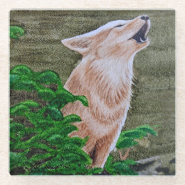 Posavasos De Vidrio Howling Coyote