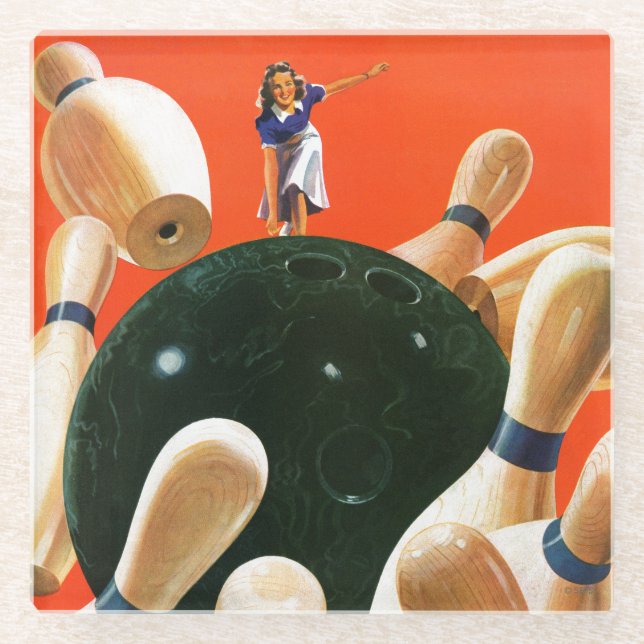 Posavasos De Vidrio Huelga de bolos (Anverso)