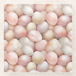 Posavasos De Vidrio Huevos Rosados de Pascua Melocotón  