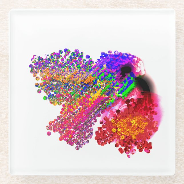 Posavasos De Vidrio Humming Bird love (Anverso)