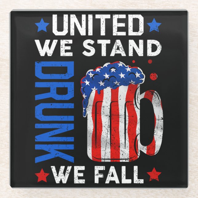 Posavasos De Vidrio Humor de cerveza patriótico (Anverso)