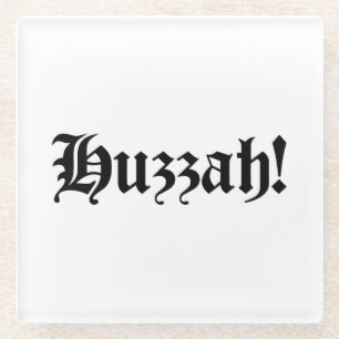 Posavasos De Vidrio ¡Hurra! {Tipografía Medieval}