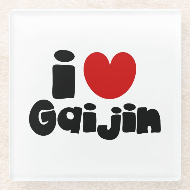 Posavasos De Vidrio i heart Gaijin (Anverso)
