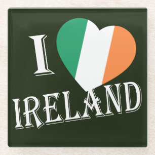 Posavasos De Vidrio I Heartflag Ireland con litoral
