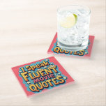Posavasos De Vidrio I Speak Fluent Movie Quotes Retro Pop Art<br><div class="desc">This playful "I Speak Fluent Movie Quotes" design is perfect for cinephiles and pop culture enthusiasts who live and breathe iconic film lines. With bold, vintage cartoon-style typography and a vibrant retro aesthetic, this piece bursts with energy and nostalgia. The bright colors and dynamic shading give it a fun, comic...</div>