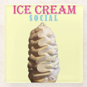 Posavasos De Vidrio Ice Cream Social