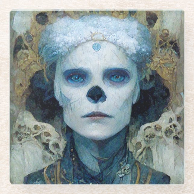 Posavasos De Vidrio Ice Witch 3 Fantasy Sci-Fi (Anverso)