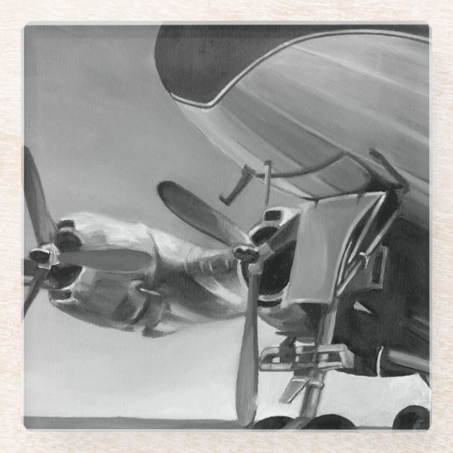 Posavasos De Vidrio Icono de aviación (Anverso)