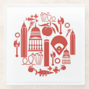 Posavasos De Vidrio Iconos de Atlanta Georgia