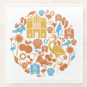 Posavasos De Vidrio Iconos de la Florida