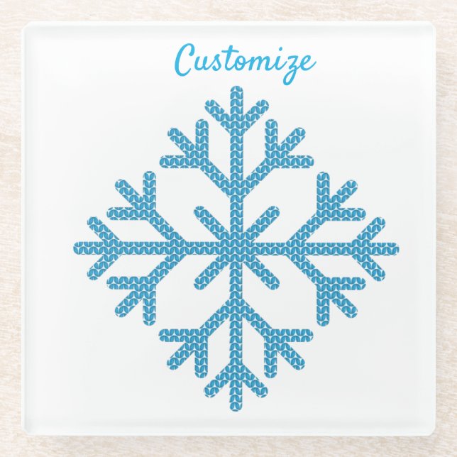 Posavasos De Vidrio Icy Blue Snowflake Thunder_Cove (Anverso)