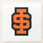 Posavasos De Vidrio Idaho State University Bold Bengala Logo<br><div class="desc">¡Muestre su orgullo en la Universidad Estatal de Idaho con este impresionante logo de Bengala! Con los potentes interbloqueos "I" y "S" en los icónicos colores negro y naranja de la escuela, este diseño representa la fuerza y determinación de los estudiantes, ex alumnos y fans de la ISU. Una manera...</div>