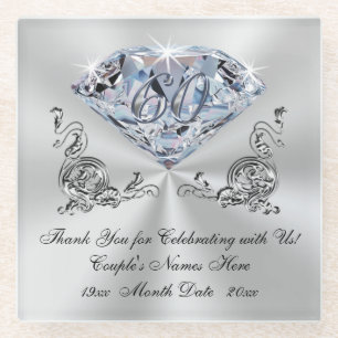 Posavasos De Vidrio Ideas de regalos de aniversario de bodas de diaman