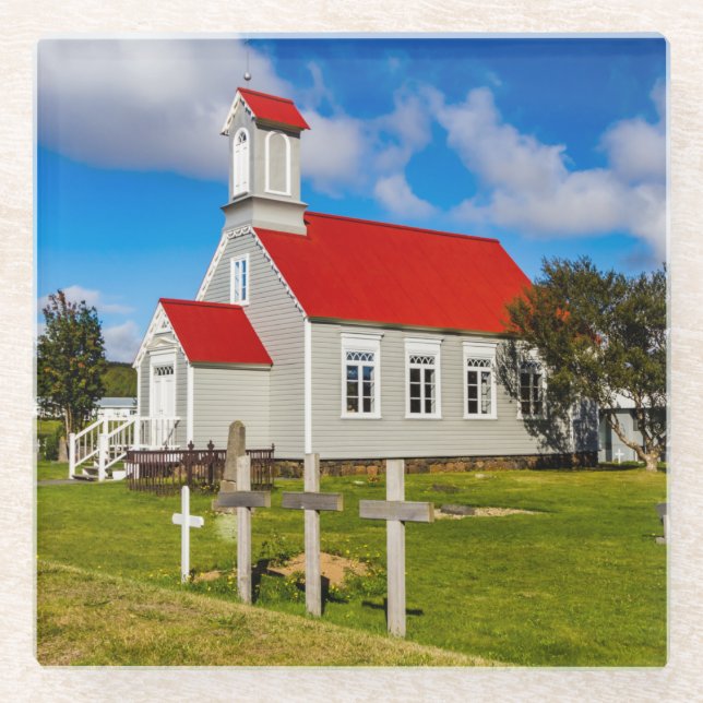 Posavasos De Vidrio Iglesia islandesa (Anverso)