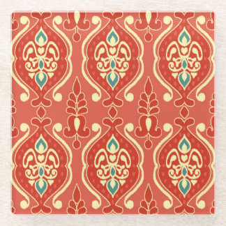 Posavasos De Vidrio Ikat casero: Tejido de Boho étnico