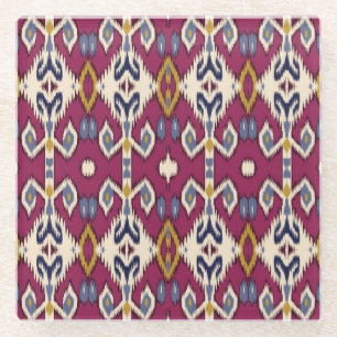 Posavasos De Vidrio Ikat Chevron: Elegancia étnica