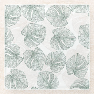 Posavasos De Vidrio Ikat de tela asiática: tradicional sin foco