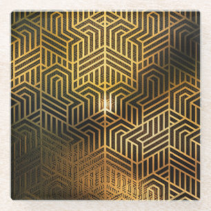 Posavasos De Vidrio Ilustracion Art Deco 3D, tapiz publicitario.